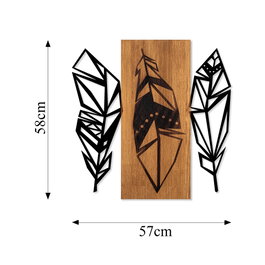 Wallity Leaves 2 Escultura de pared en nogal y negro